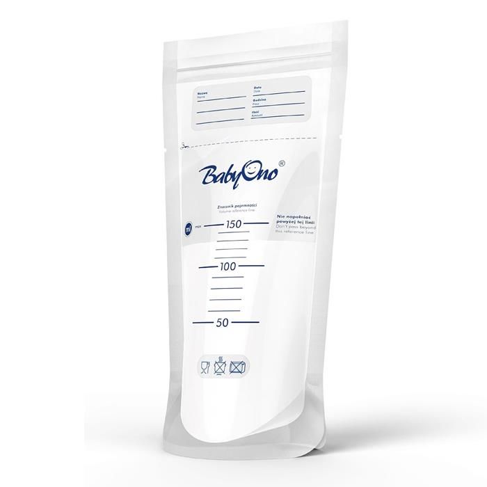 Maišeliai motinos pienui laikyti ir užšaldyti Babyono 150ml 20vnt