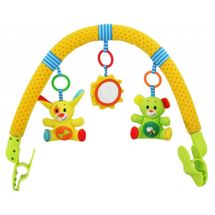 Žaislų lankas vežimėliui/kėdutei "Meškiukas-Šuniukas"