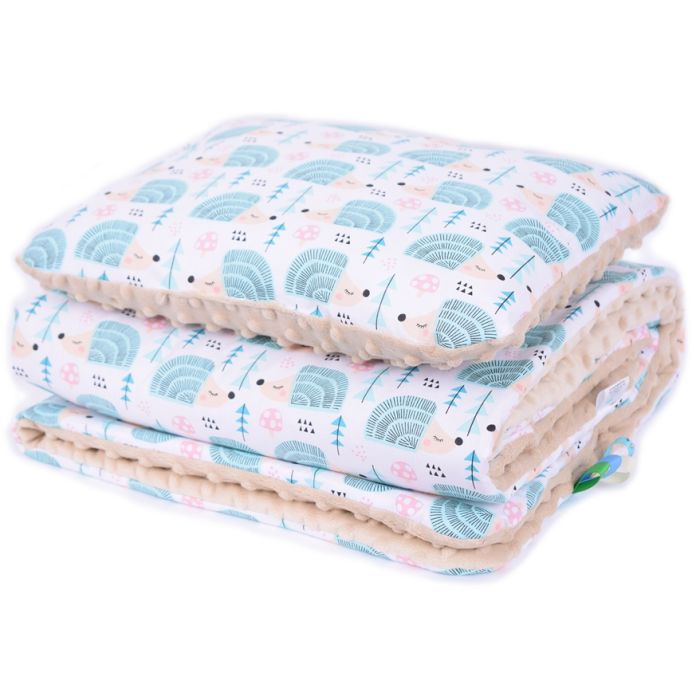 Komplektas "Hedgehog" pledas 100x75cm ir pagalvė 30x40cm gelv.sp.