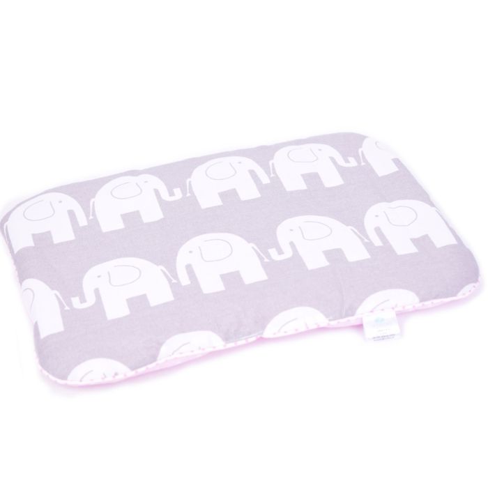 Komplektas vežimėliui "Elephants" pledas 60x75cm ir pagalvė 35x25cm rož.sp.