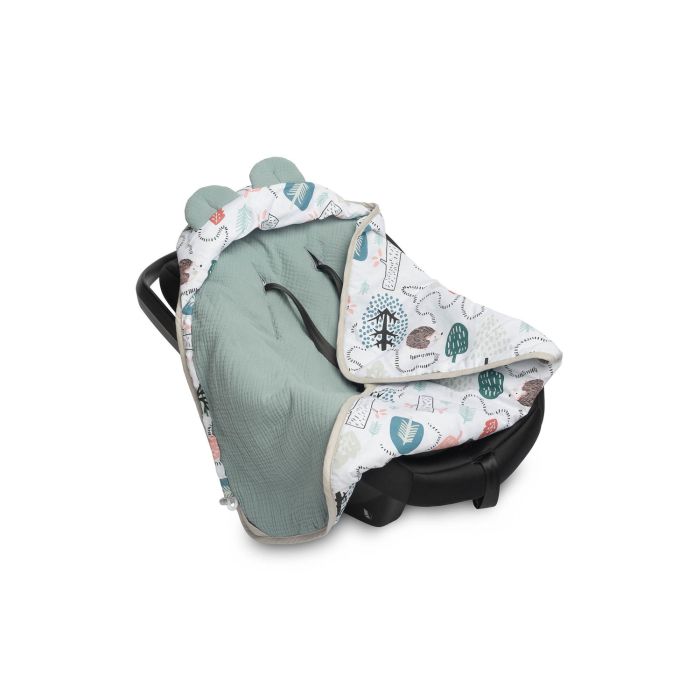 Muslino pledas automobilinei kėdutei "ARCHIE" 90x90 cm green