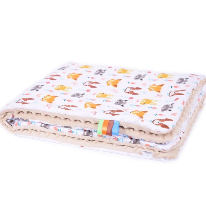 Komplektas "Forest Friends" pledas 100x75cm ir pagalvė 30x40cm gelsv.sp