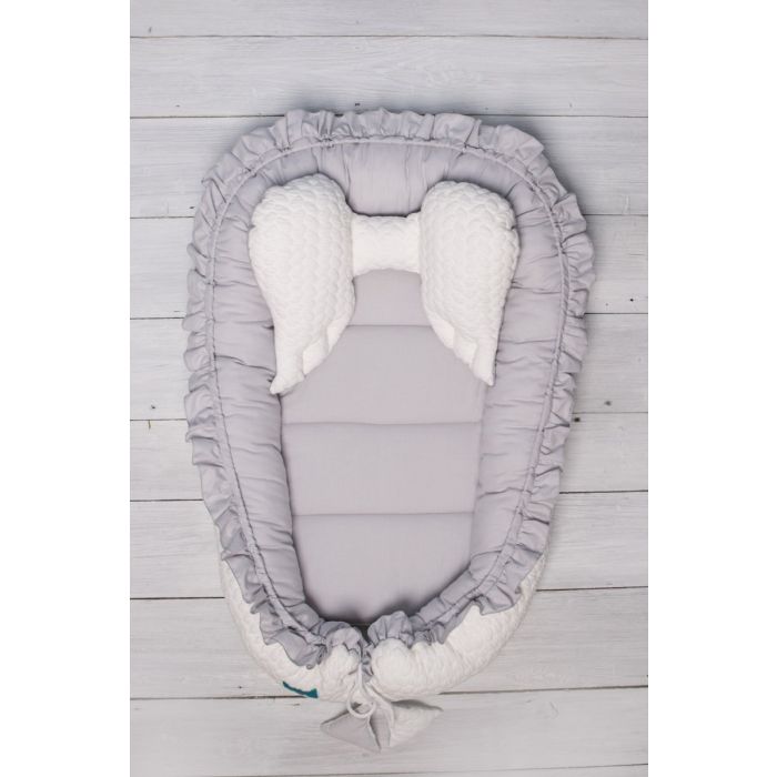 Kūdikio lizdelis "Bunny" su pagalve su sparneliais