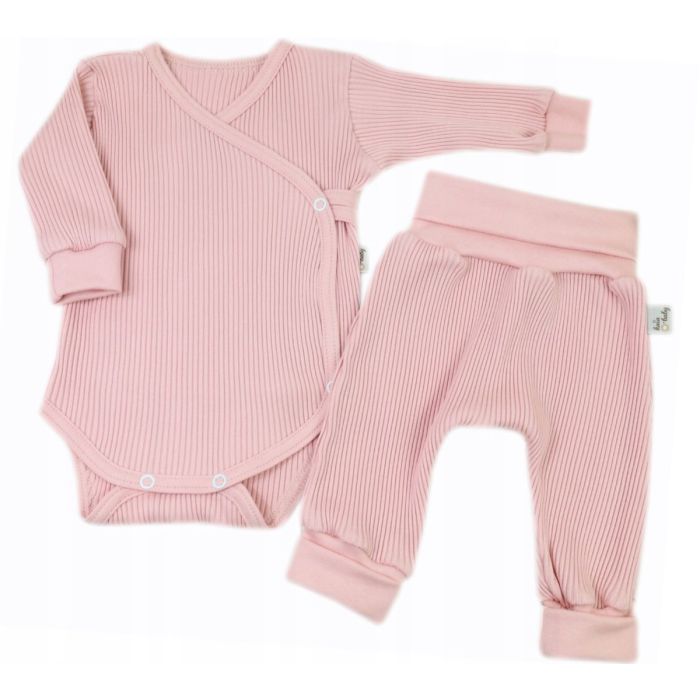 Drabužėliai kūdikiui "Lined lux" 2 dalių, pale rose