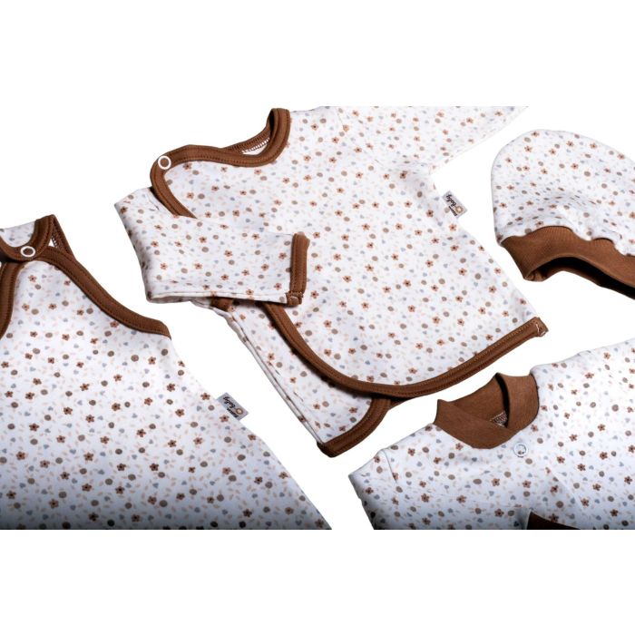 Kūdikio kraitelis - drabužėliai naujagimiui "Floret" 5 dalių 