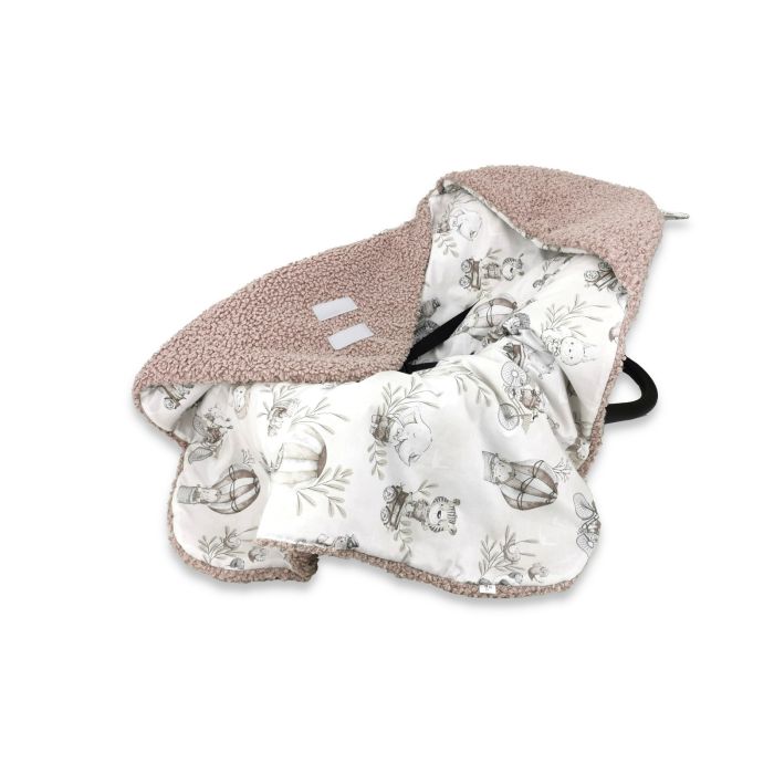 Pledas - vokelis automobilinei kėdutei "Blush zoo" 90x90 cm 