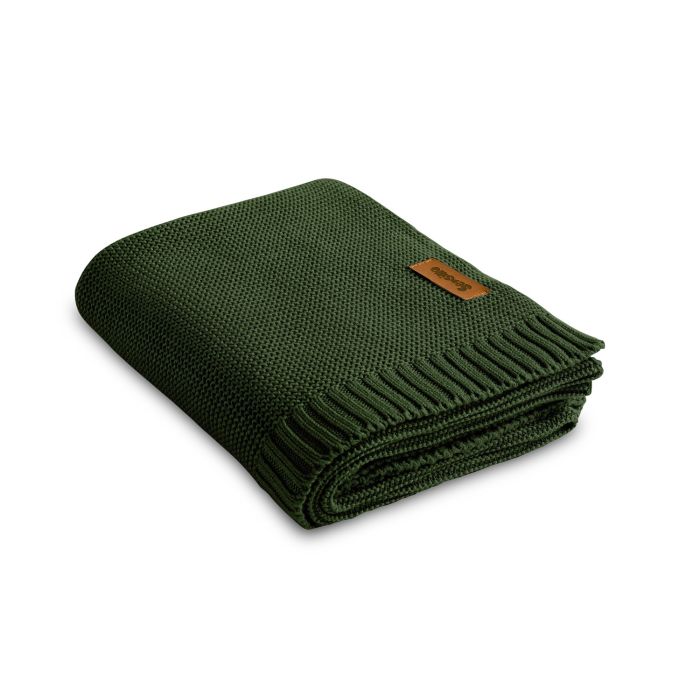 Megztas pledukas kūdikiui "Bamboo" 100x80 tamsiai žalias