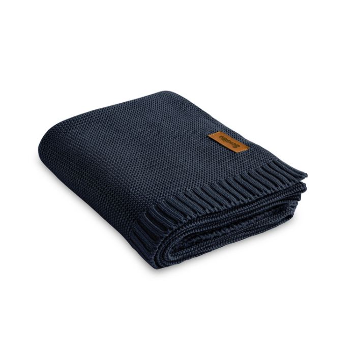 Megztas pledukas kūdikiui "Bamboo" 100x80 tamsiai melsvas