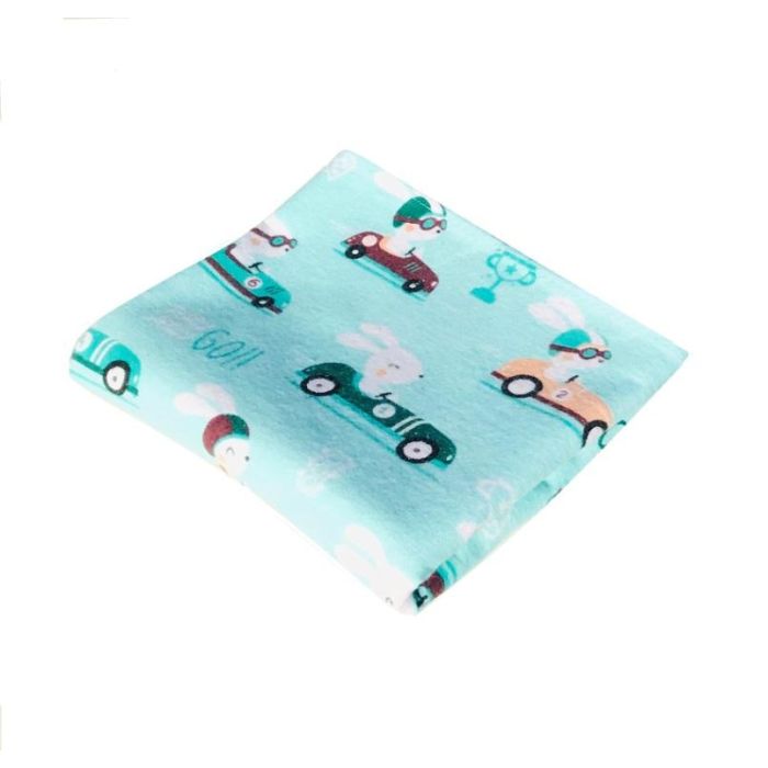 Flanelinis vystyklas su piešinukais 70x80cm žalsvas