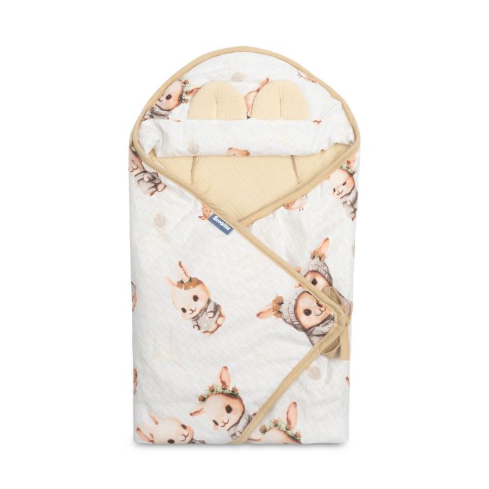 Muslino pledas automobilinei kėdutei "Lissie" 90x90 cm beige