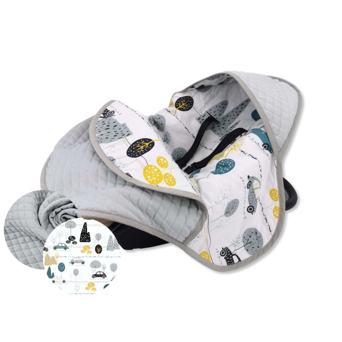 Pledas vokelis automobilinei kėdutei "Cars" pilkas