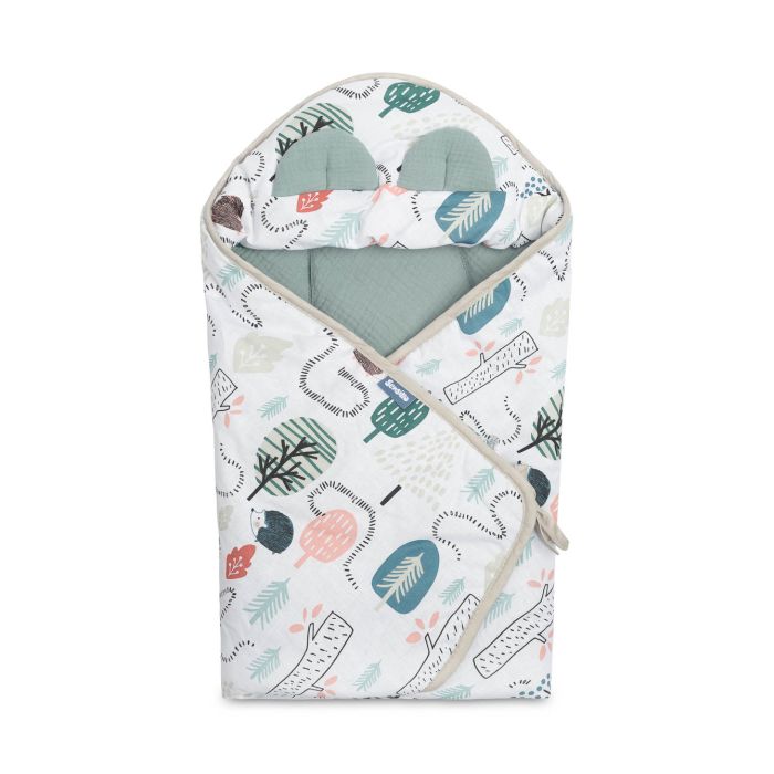 Muslino pledas automobilinei kėdutei "ARCHIE" 90x90 cm green