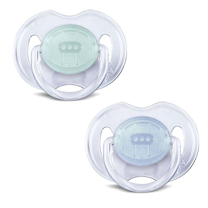 Čiulptukai AVENT "Translucent" ortodontinis 0-6m mėl-žal.sp. 2vnt
