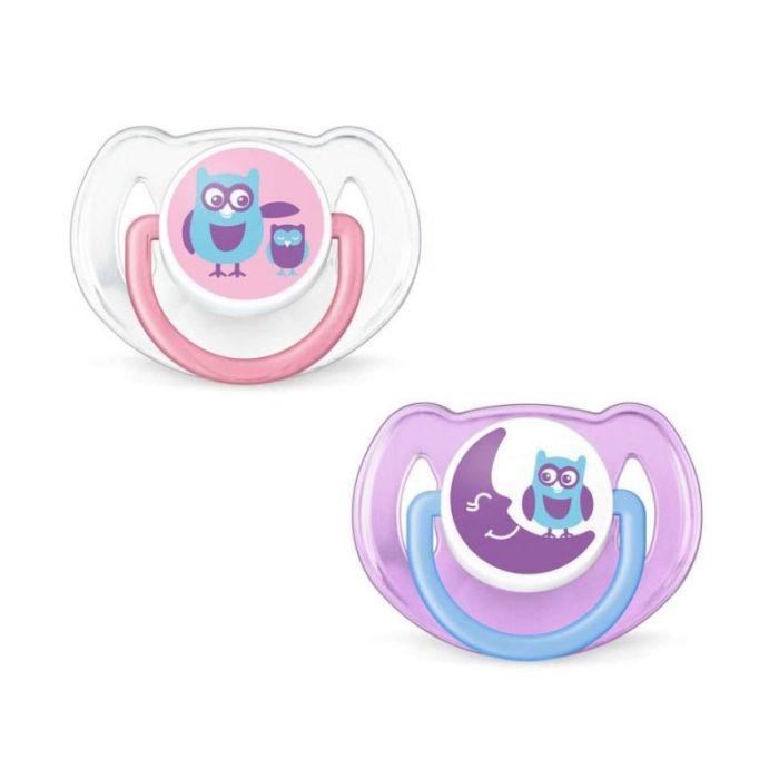Čiulptukai AVENT "Classic" ortodontiniai 6-18m 2vnt rož.-violet.sp.