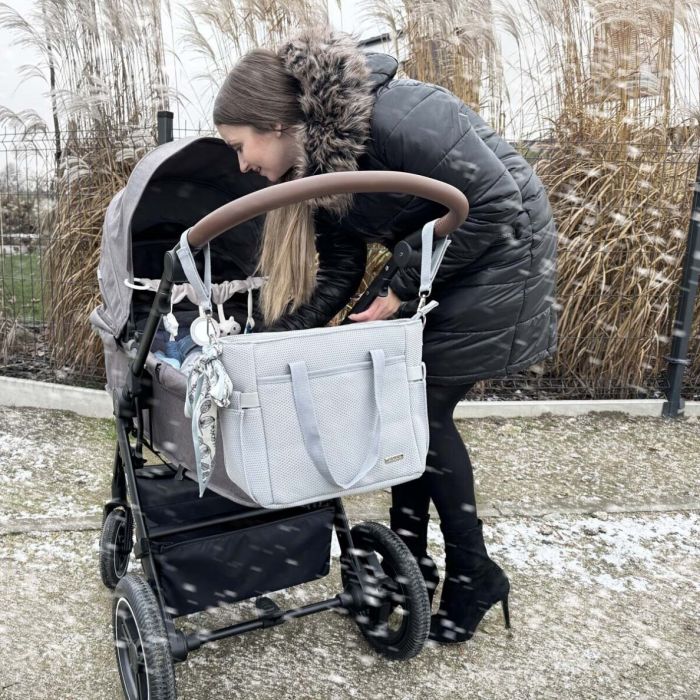 Krepšys - mamos rankinė kūdikio daiktams "Carmen grey" 