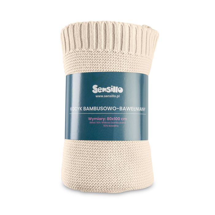 Megztas pledukas kūdikiui "Bamboo" 100x80 cappuccino