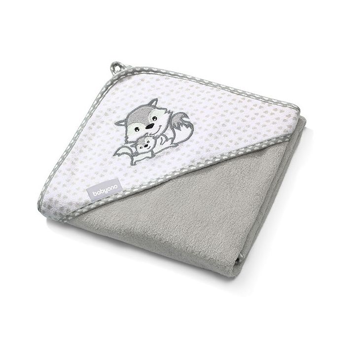 Bambukinis rankšluostis kūdikiui "FOX" su gobtuvu 100x100cm 