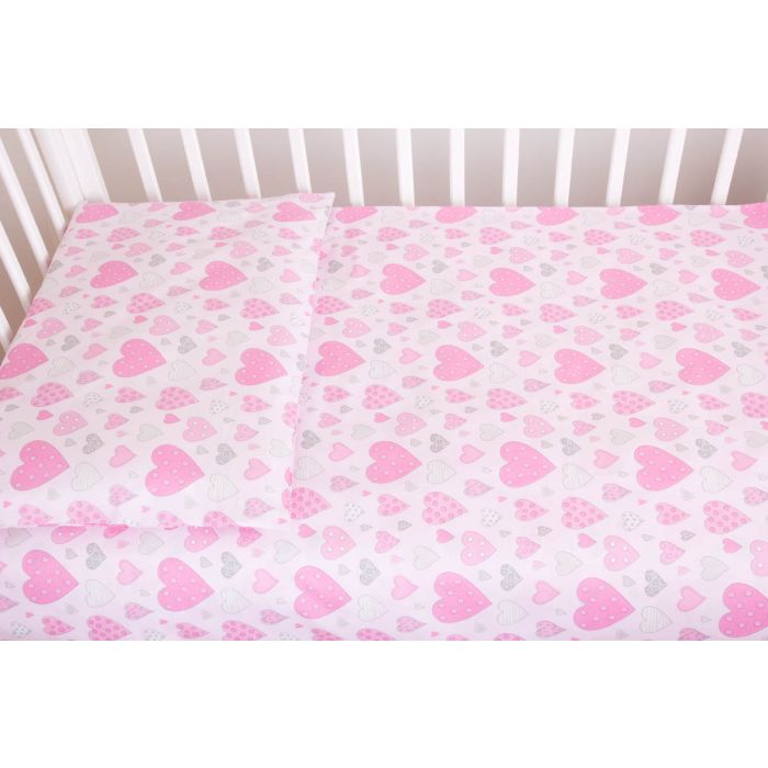 Užvalkalų komplektas 135x100 "Širdelės" rož.sp.