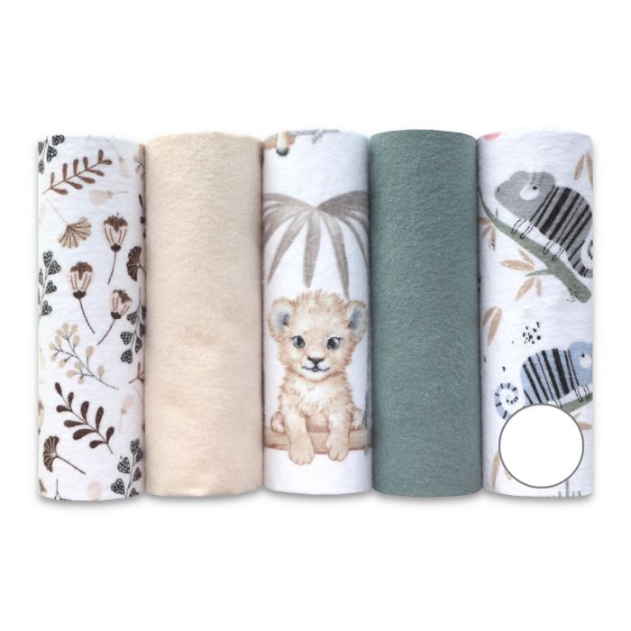Flanelinių vystyklų rinkinys kūdikiams "Savana" 