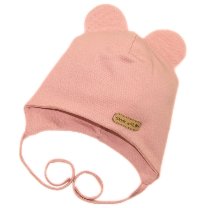 Kepurytė kūdikiui "Love" - Powder pink