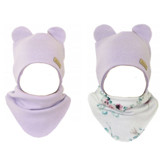 Kepurytė ir kaklaskarė kūdikiui "Love" - Violet