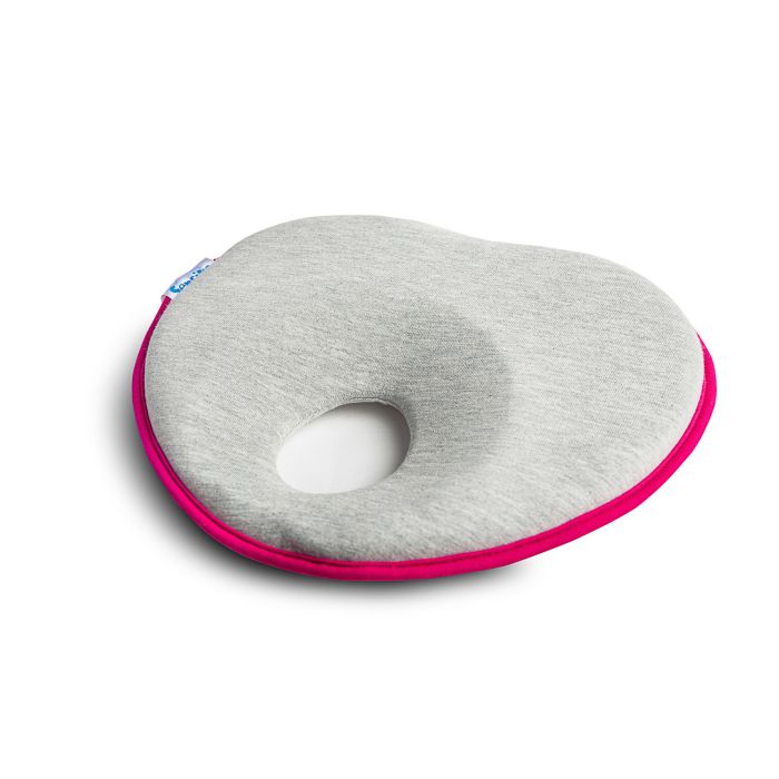 Pagalvė kūdikiui nuo nugulėjimo 22x22 cm pilka su rožiniu