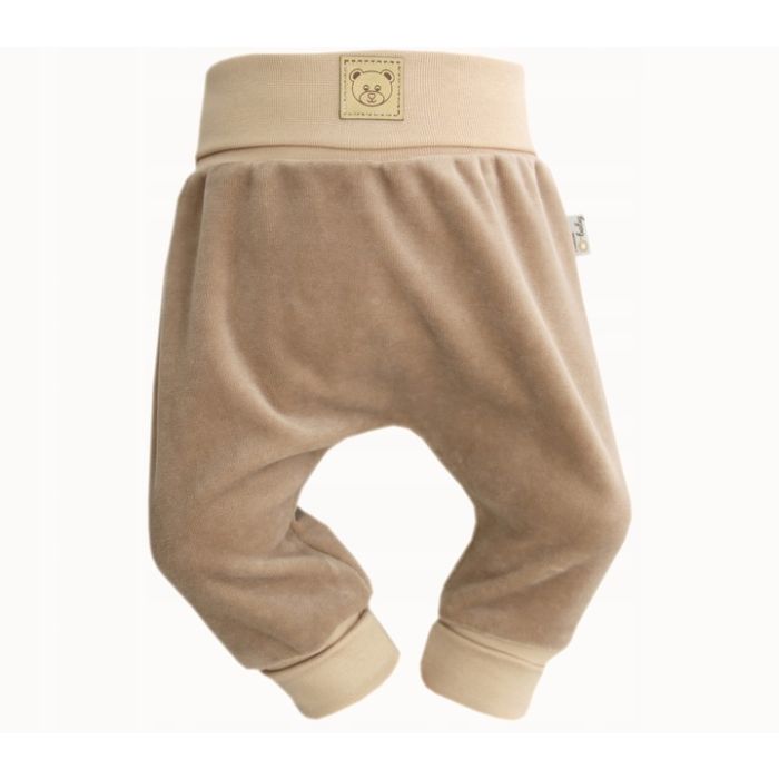 Veliūrinės kelnytės kūdikiui "BEAR BEIGE" be pėdučių