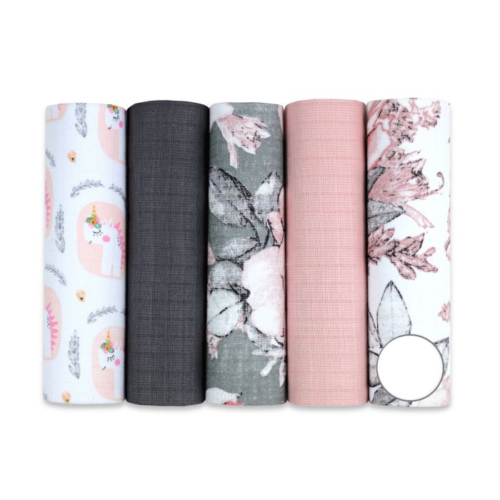 Vystyklai kūdikiui - 5 dalių komplektas "Floral fiesta" 