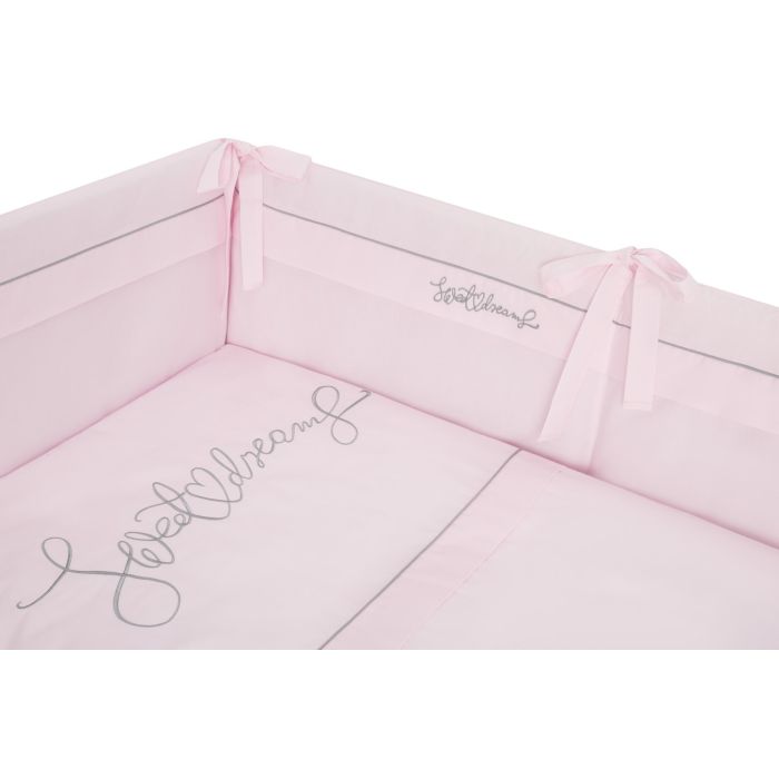 Patalynė kūdikiams su apsaugėlėmis "Sweet dreams" rausva