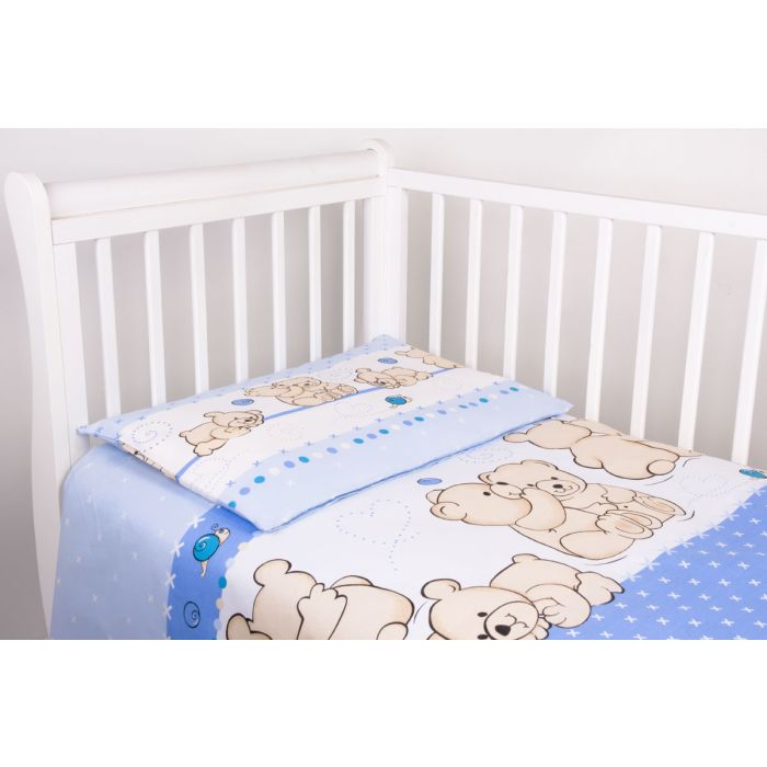 Patalynė kūdikiams 135x100 "Meškiukai" mėlyna