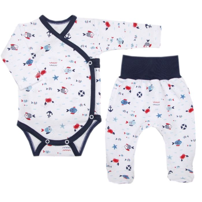 Drabužėliai kūdikiui "Crabs navy" 2 dalių 