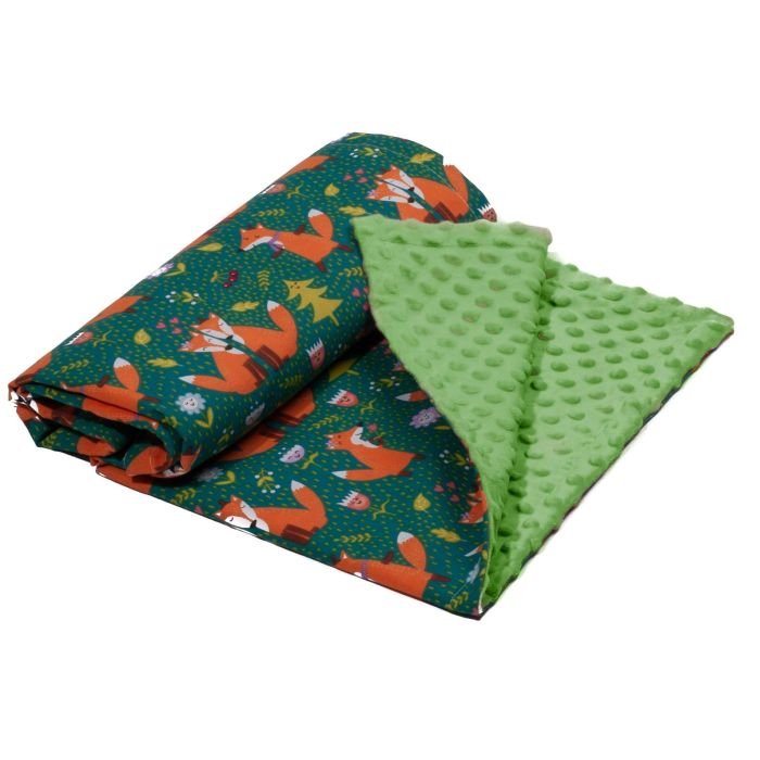 Pledas kūdikiui "Red couple" 100x75cm  žalios spalvos