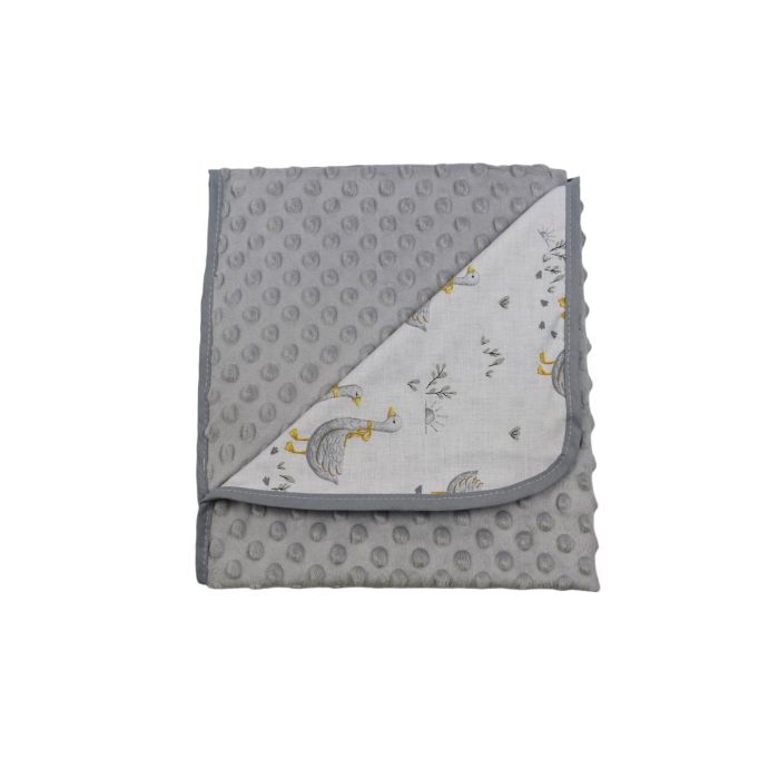 Pledas kūdikiui "Golden goose" 80x90 cm pilkas