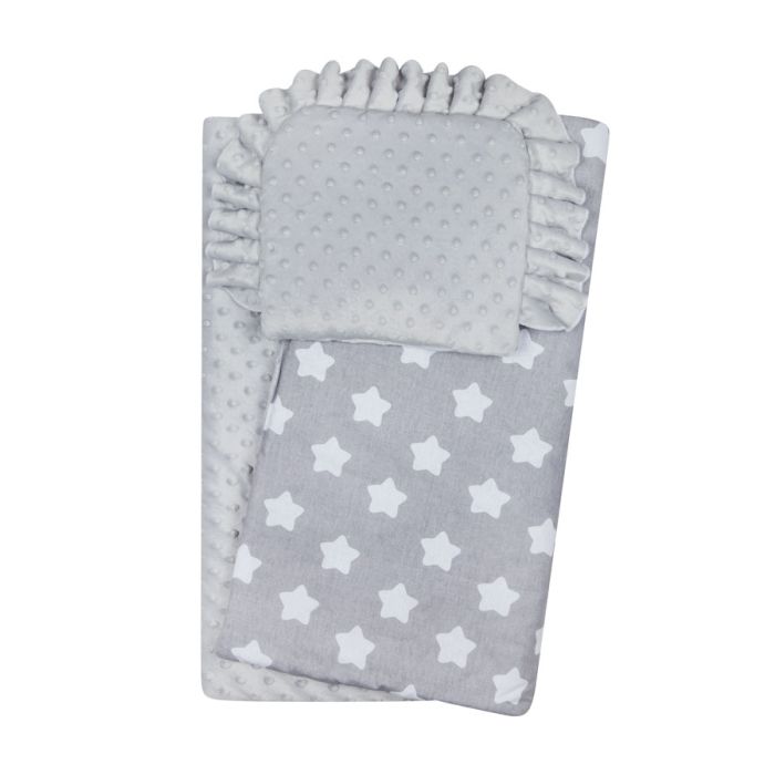 Pledukas kūdikiui "Stars" su pagalve, pilkas 