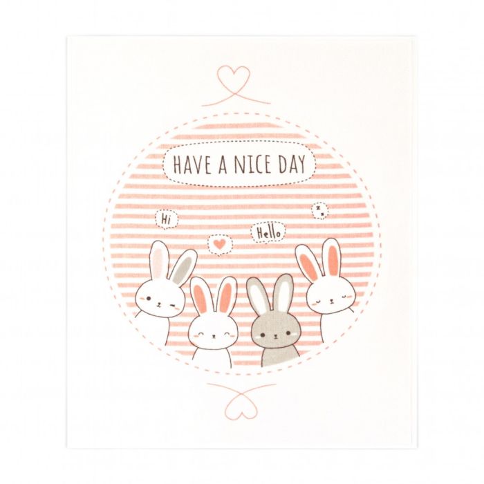 Minkštas veliūrinis pledas kūdikiui "BUNNIES" 80x100 cm 