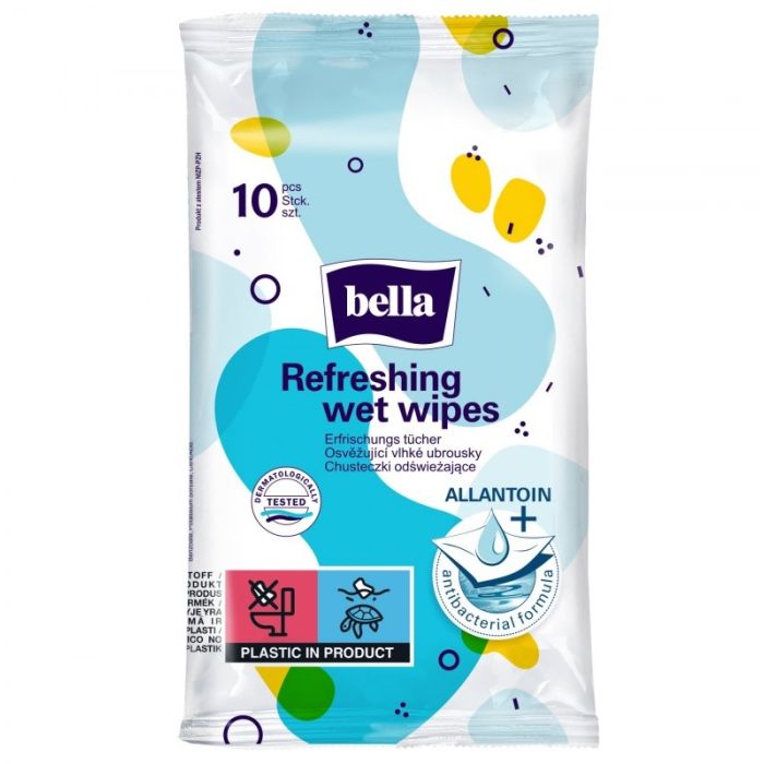 Drėgnos servetėlės  Bella Antibacterial 10vnt