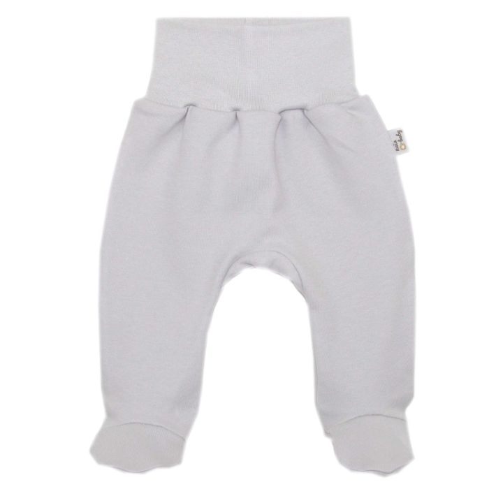 Kelnytės kūdikiui "Jersey" pilkos su pėdutėmis