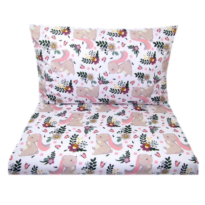 Patalynė kūdikiams 135x100 "Bunny and flowers" 