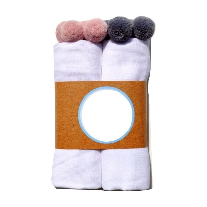 Vystyklai kūdikiui - 2 dalių komplektas "LUX pompom"