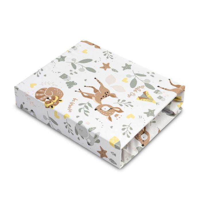 Paklodė su guma 120x60 "Forest life" - medvilninė