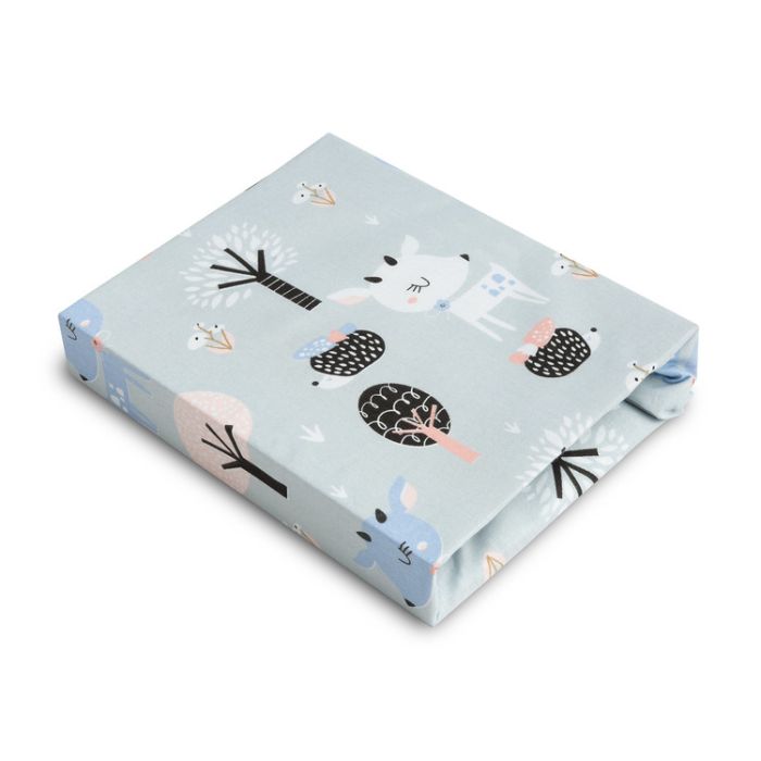 Paklodė su guma 120x60 "Rudolf" - medvilninė, pilka 