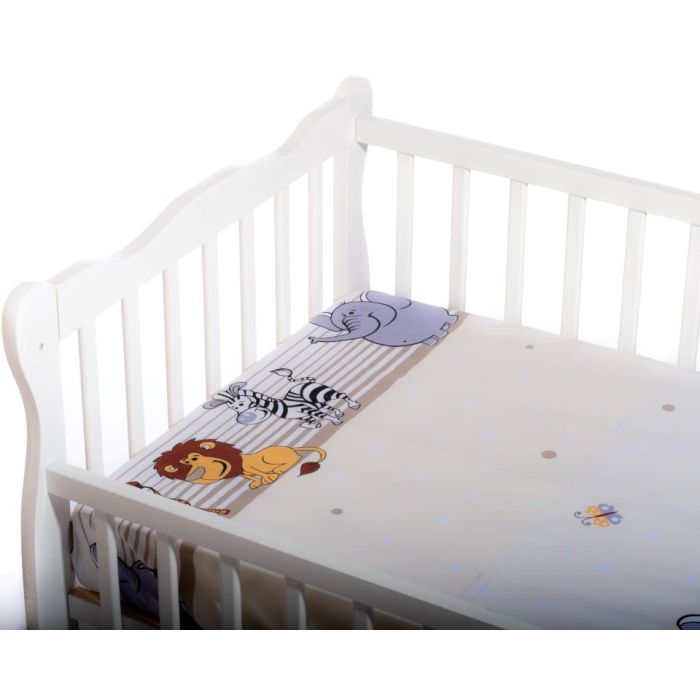 Paklodė su guma 120x60 "Zoo" - medvilninė