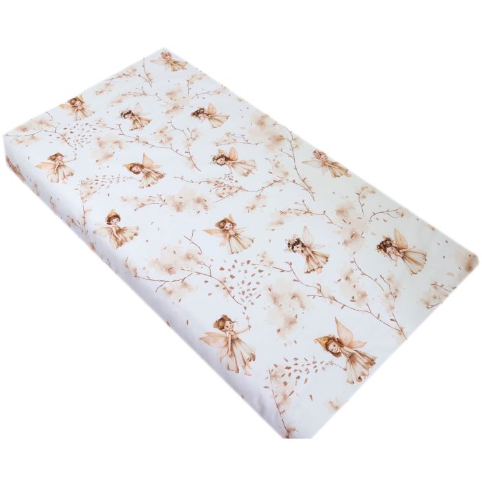Paklodė su guma "Fairies brown" - medvilninė 