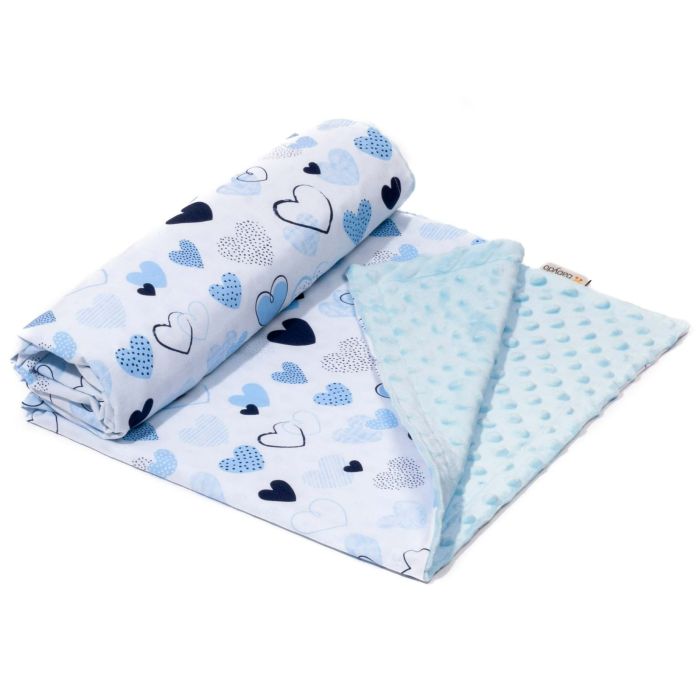 Pledas kūdikiui "My love" 100x75cm  melsvas