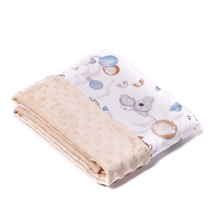 Pledas kūdikiui "Over the rainbow" 100x75cm smėlio spalvos