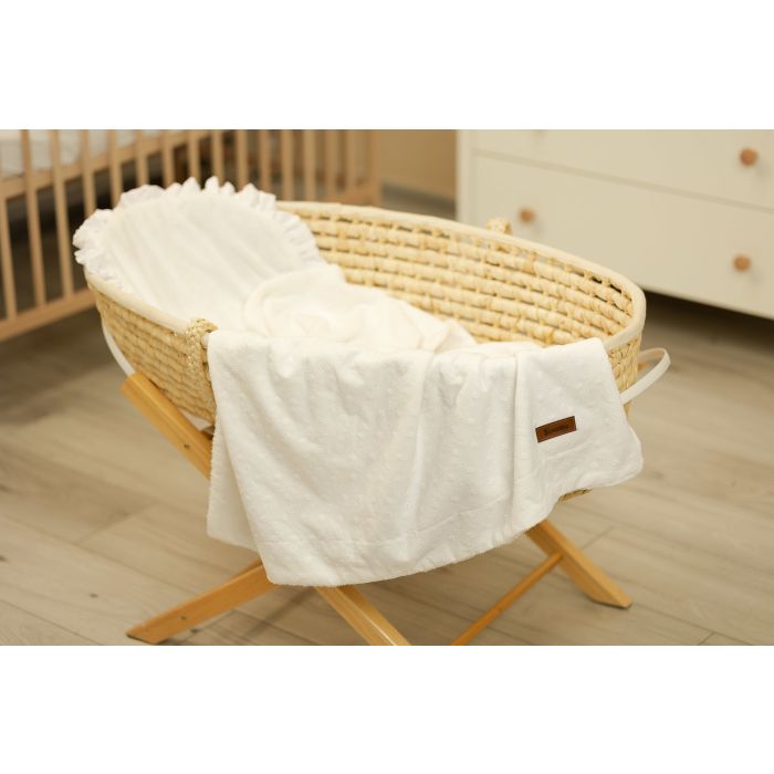 Pledas kūdikiui  su pagalve "Soft cloud" 98x78cm baltos spalvos