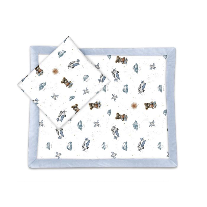 Pledas su pagalve kūdikiui  "Teddy aviator blue" 