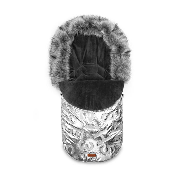 Šiltas miegmaišis - vokelis vežimėliui  "Aspen glamour" silver 
