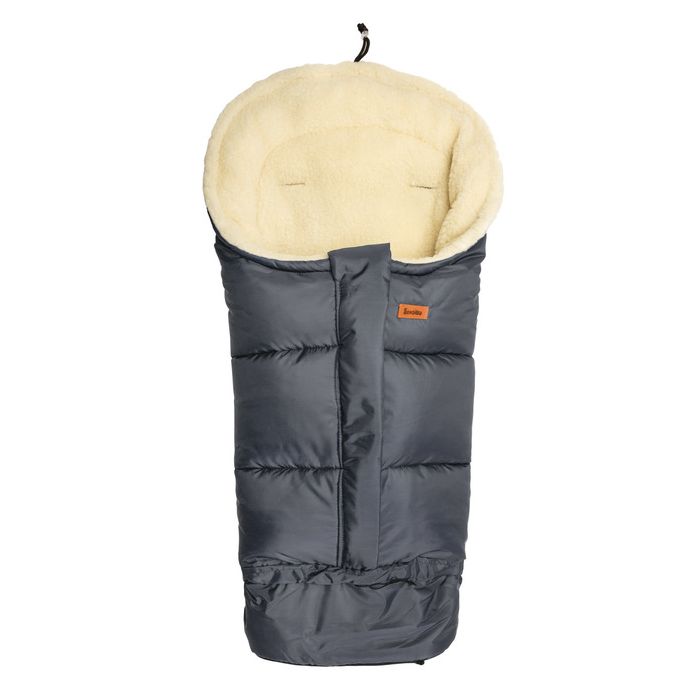 Šiltas miegmaišis - vokelis vežimėliui  "Combi wool" Graphite 