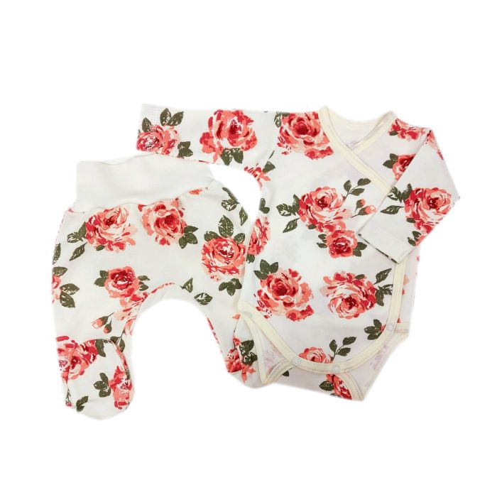 Drabužėliai kūdikiui "Big roses ecru" 2 dalių 